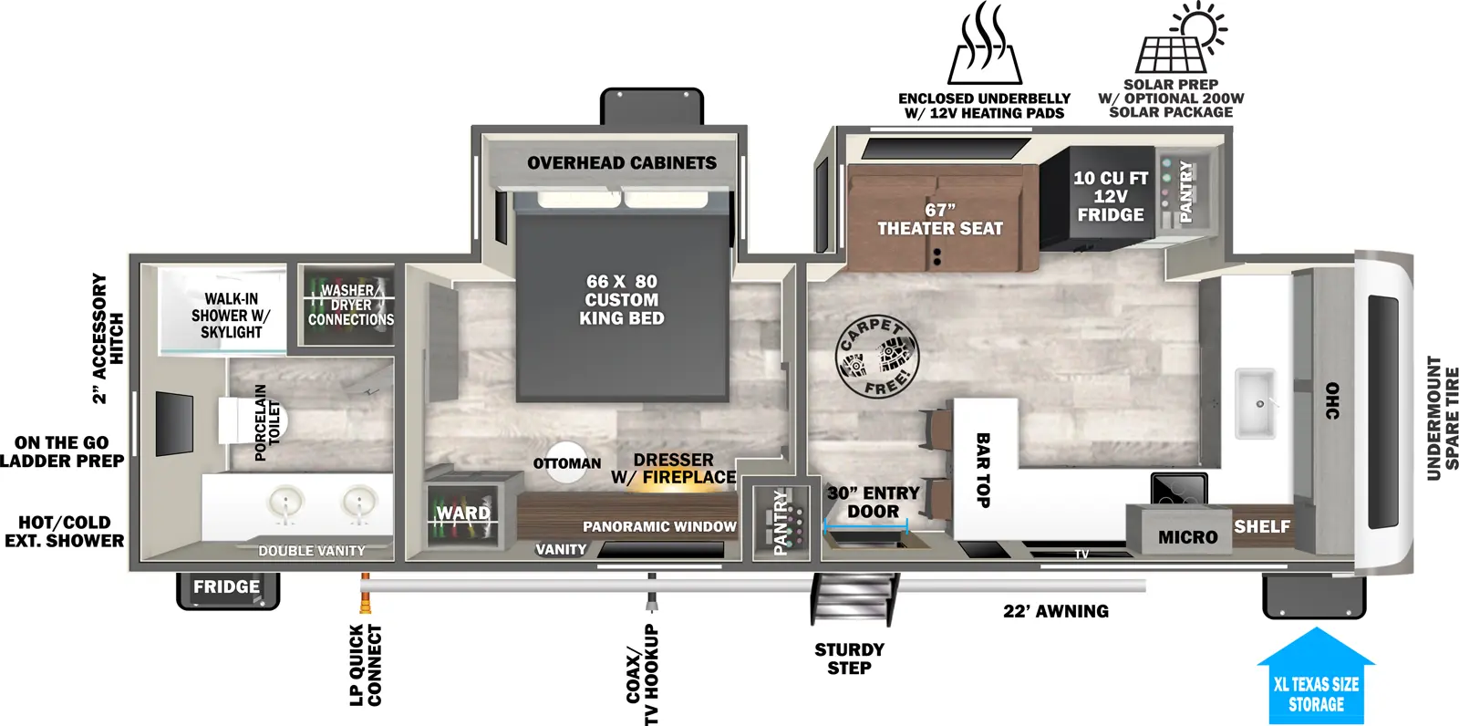 Heritage Glen Travel Trailers 261FKRB Floorplan